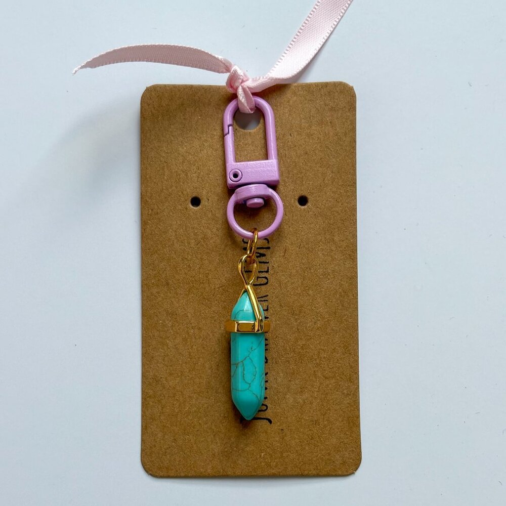 Handmade Stone Charm Keychain